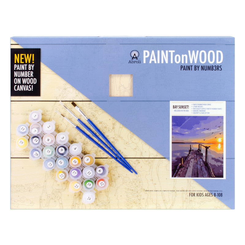 LARGE PAINT ON WOOD BAY SUNSET