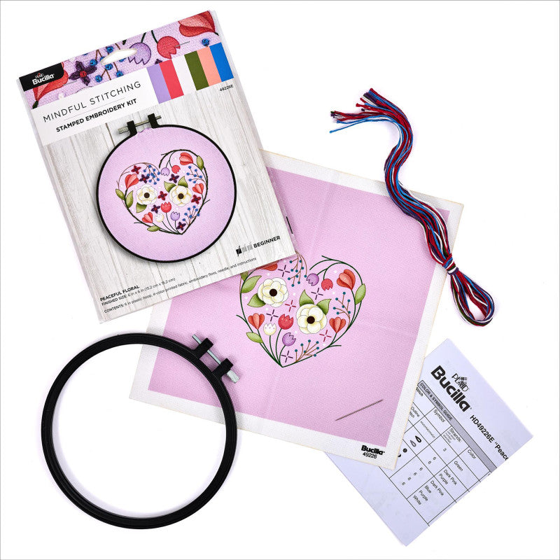 PEACEFUL FLORAL EMBROIDERY KIT
