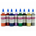 8CT GLITTER GLUE 4OZ BOTTLE SET ORG RED BLU GRN VIOLET BLK GLD SLV