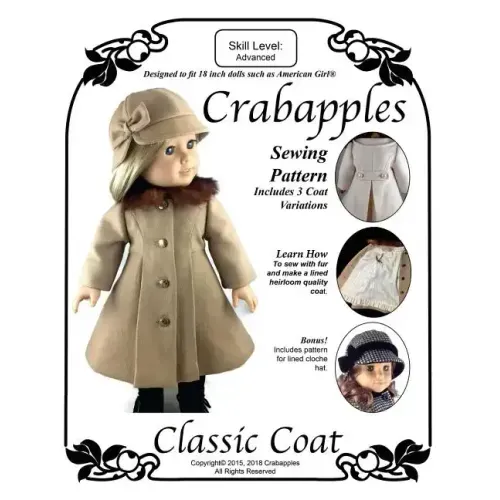 Classic Coat: Step-by-Step Instructions and Full-Size Pattern Pieces for 18" Dolls