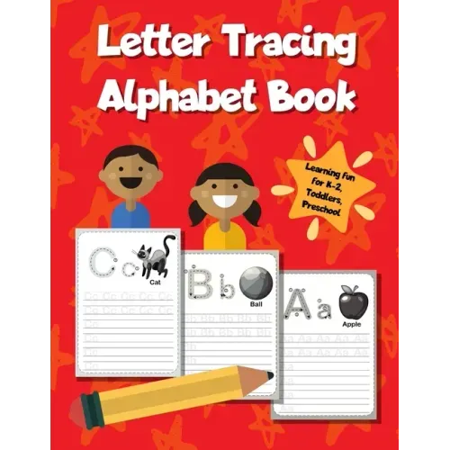 Letter Tracing Alphabet Book: ABC Learning Workbook for Kids - Toddlers, Preschool, K-2 - Red