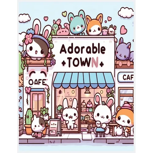 adorable town: explore the world of the cute little creatures, a relaxing and fun kawaii doodle coloring book for kids, teens and adu