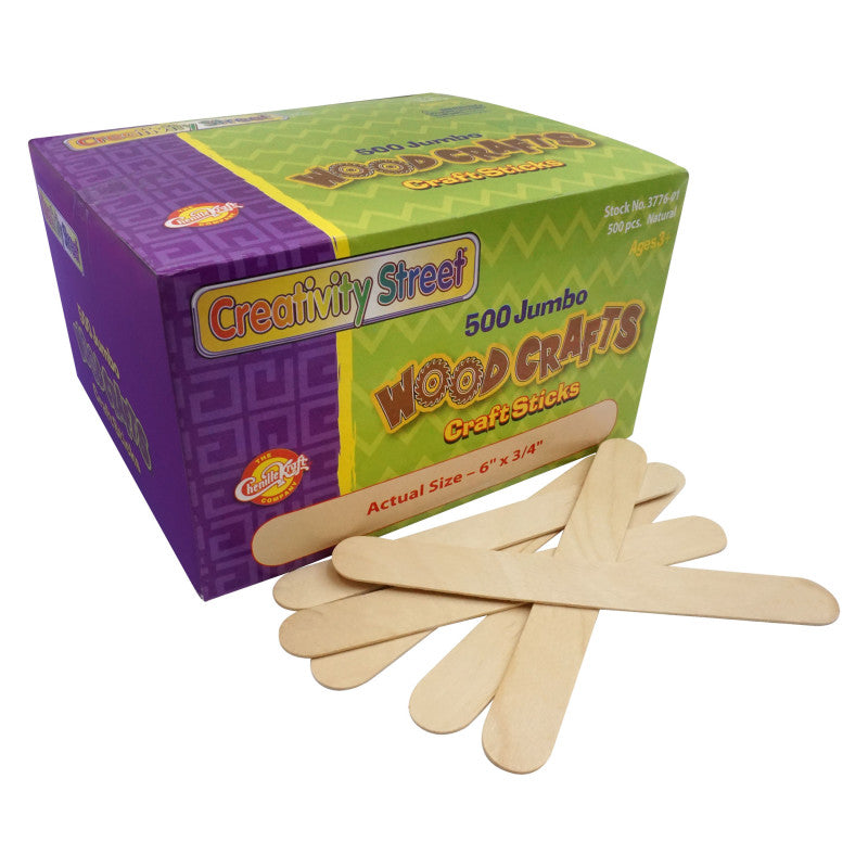 JUMBO CRAFT STICKS 500/PK NATURAL