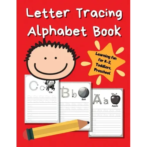 Letter Tracing Alphabet Book: ABC Learning Book for Kids - Toddlers, Preschool, K-2 - Red