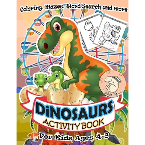 Dinosaurs Activity Book for Kids Ages 4-8: A Fun Kid Workbook Game For Learning, Coloring, Mazes, Word Search and More ! Activity Book Dinosaurs