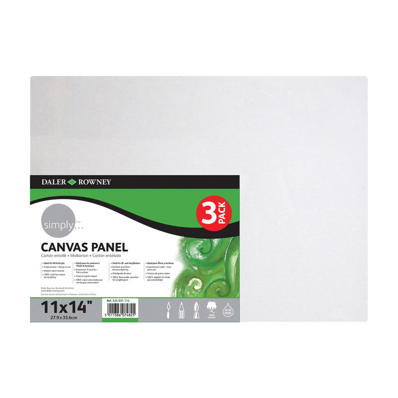 CANVAS PANELS SET 11X14IN 3/PK WHT